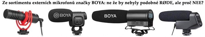 Z levného sortimentu externích mikrofonů značky BOYA