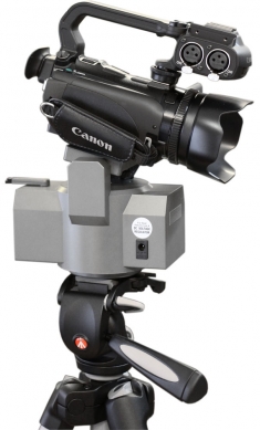 Motorová hlava Soligor s kamerou Canon XA10