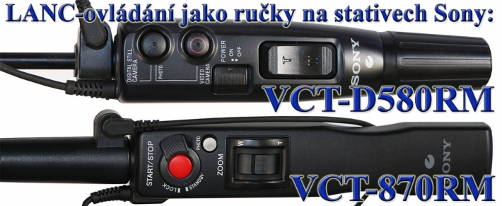 Dvojice z LANC-ruček na stativech od firmy Sony...